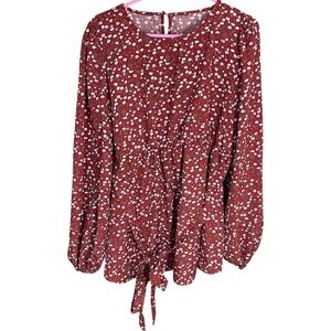 Red Itsy Bitsy White Floral Blouse